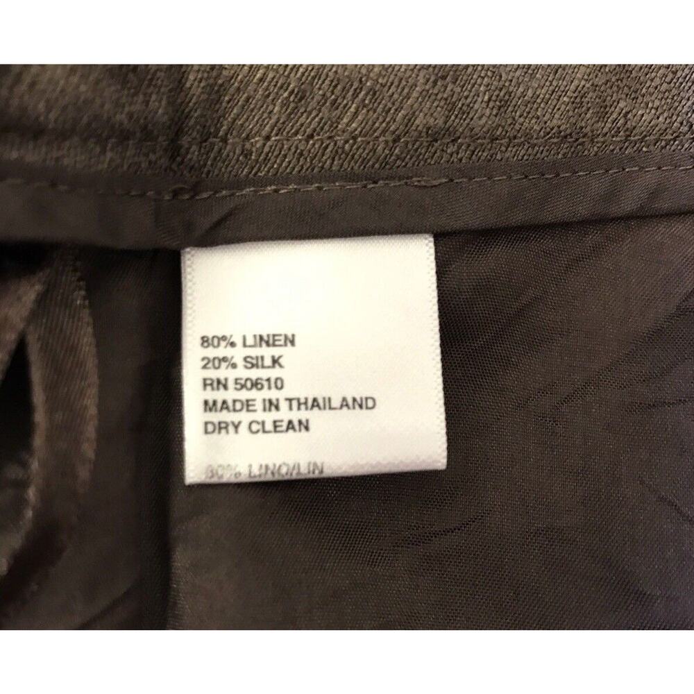 Anne Klein New York Pants Womens 4 Brown Linen Silk - Picture 8 of 9